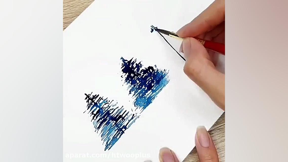 آموزش طراحی درخت زمستونی با آب...