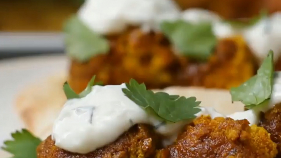 آشپزی سالم  گل کلم تنوری با سس...