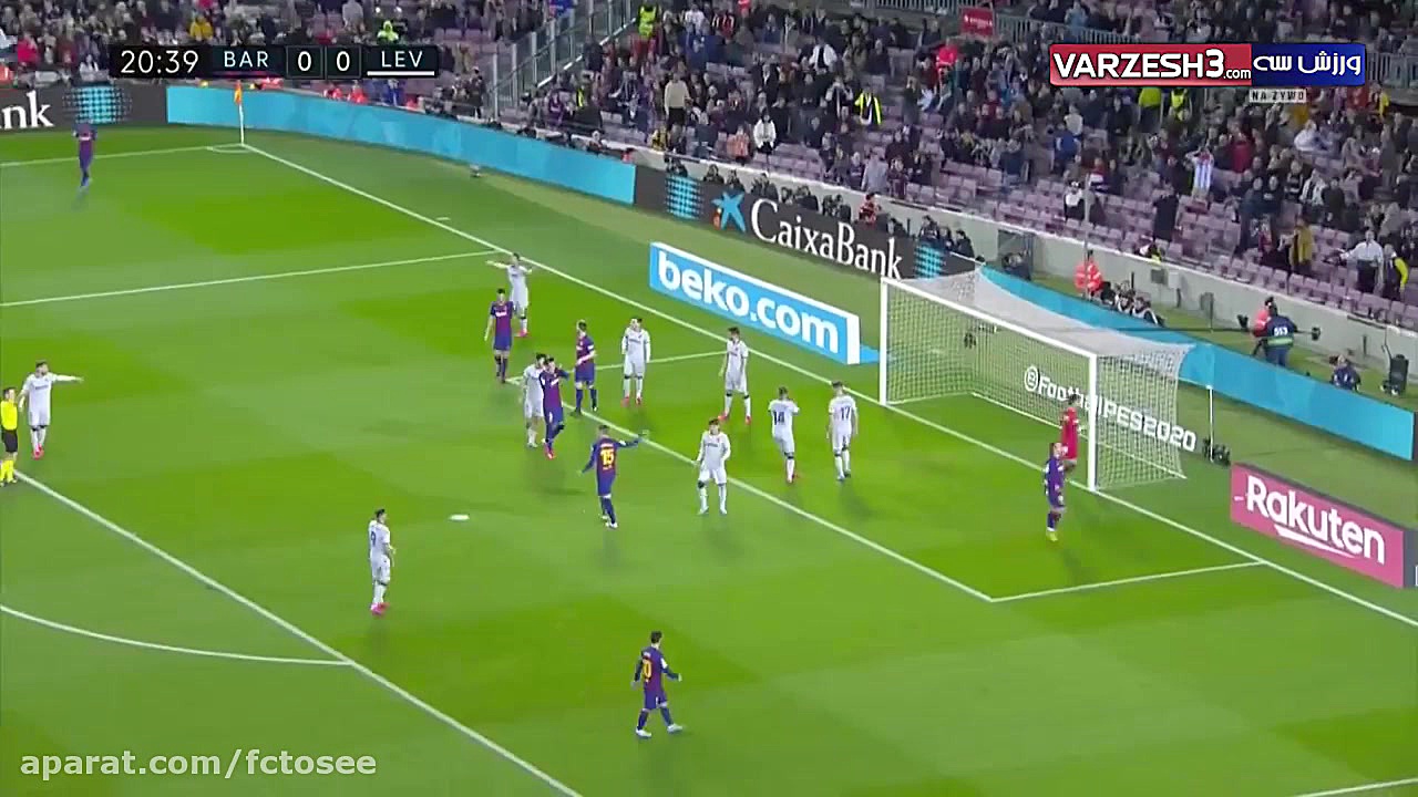 خلاصه بازی بارسلونا 2  لوانته...
