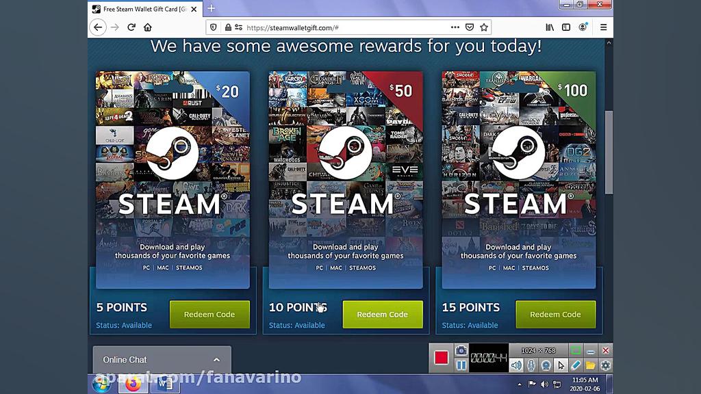 دریافت گیفت کارت steam (استیم)...