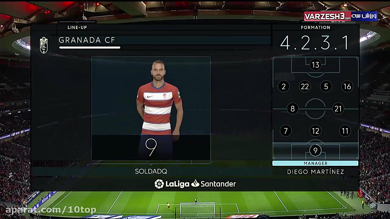 خلاصه بازی اتلتیکومادرید 1  0...