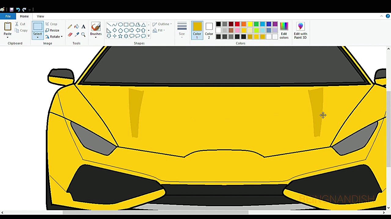 چگونه با پینت ویندوز لامبورگین...