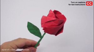 آموزش اوریگامی گل رز