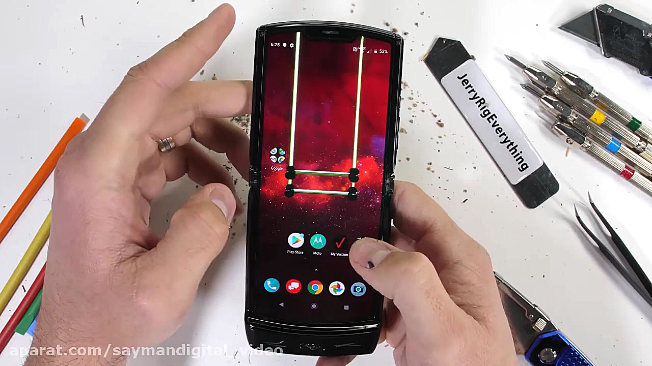 تست مقاومت موتورولا ریزر(اولین...