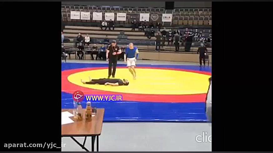 فلج شدن یک کشتی گیر پس از شکست...