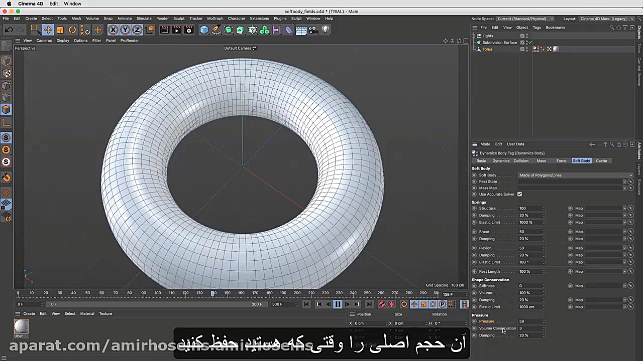 آموزش سینما 4D  کنترل تورم دین...