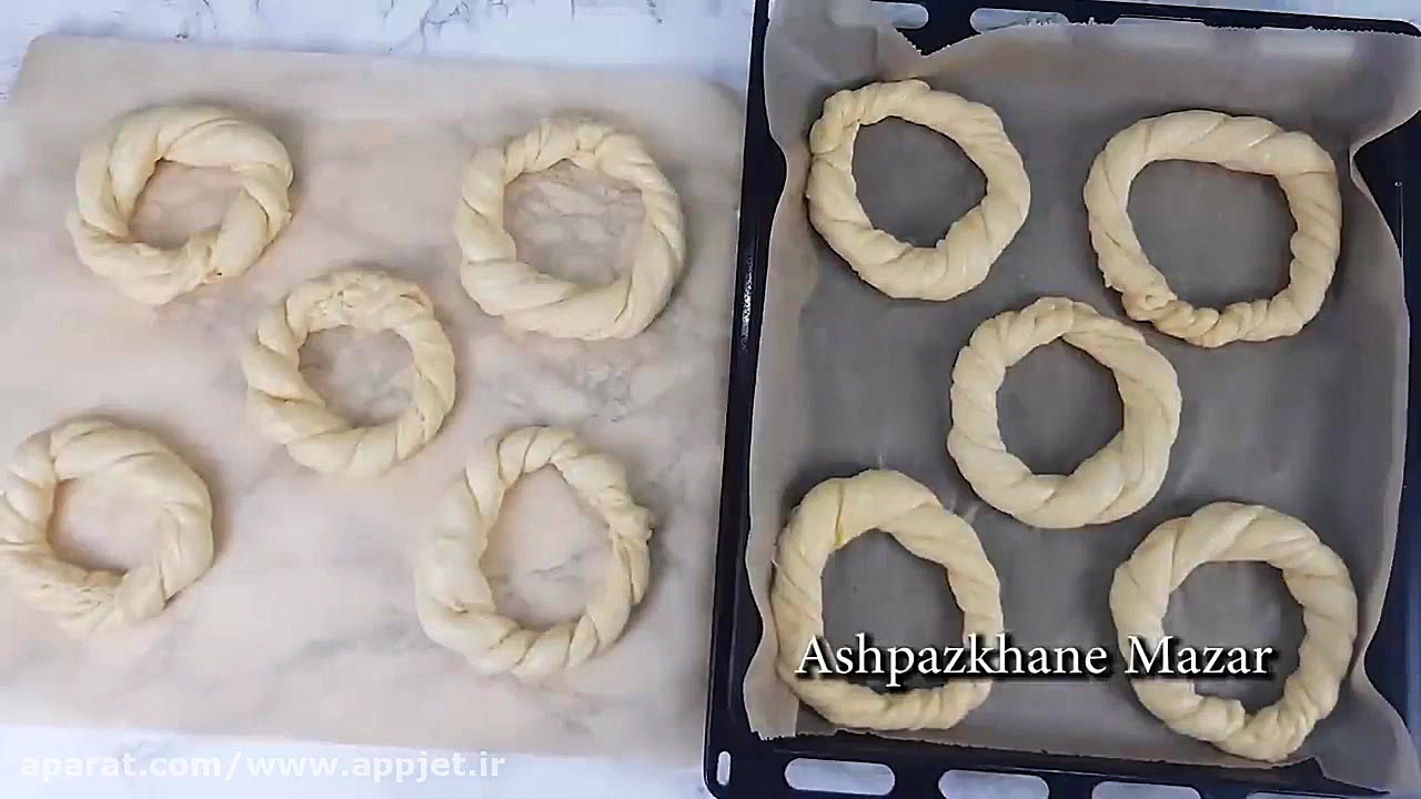 طرز تهیه نان حلقه ای خوشمزه و...