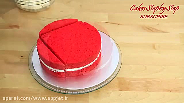 طرز تهیه کیک قلب قرمز