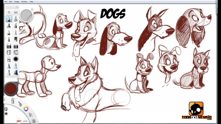 آموزش نقاشی کارتونی گربه و سگ