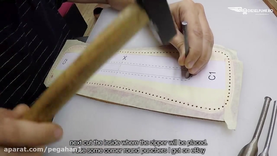 چرم دوزی  آموزش دوخت کیف جامدا...