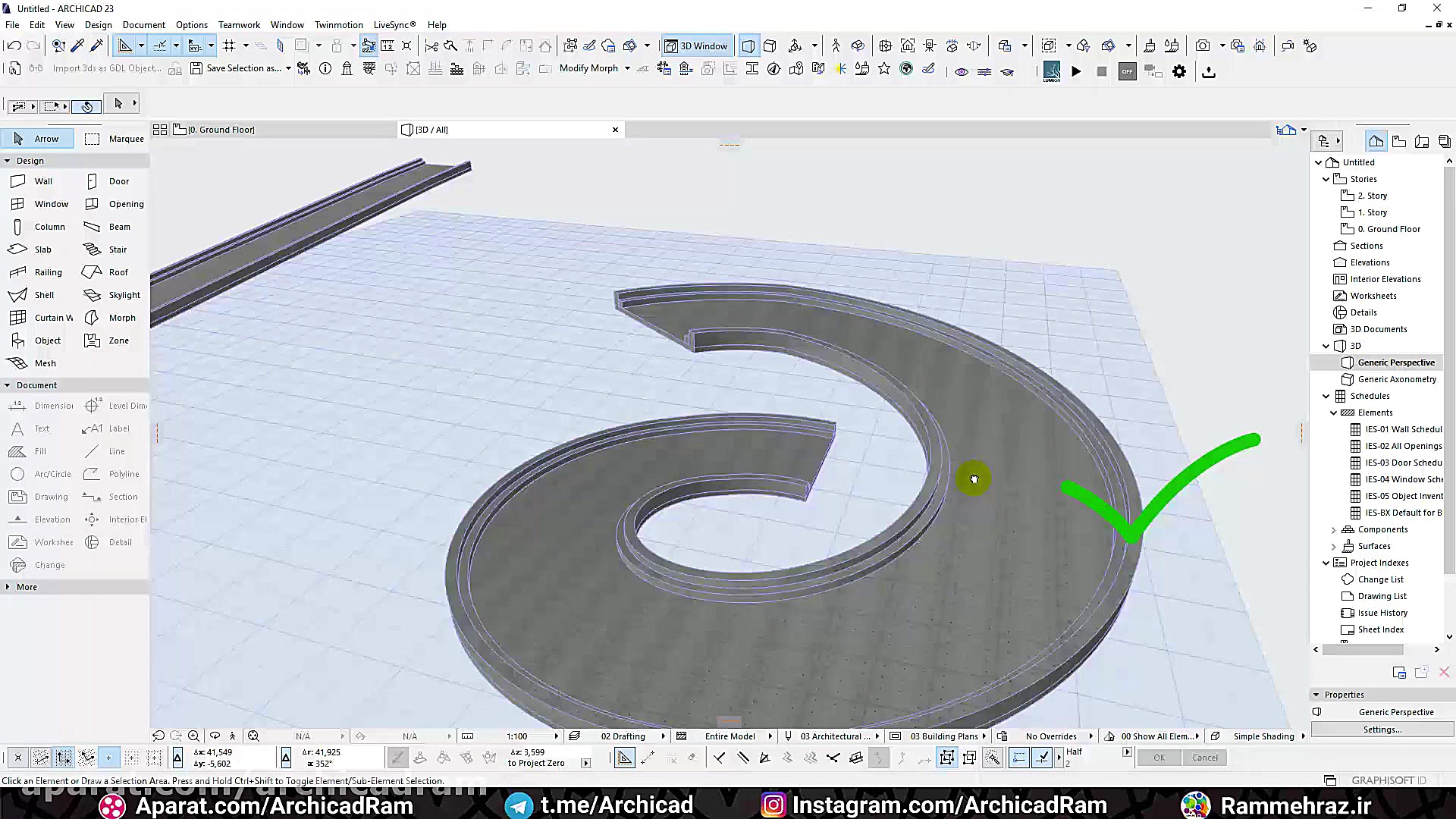 Ramp in Archicad , آموزش ابزار رمپ در آرشیکد