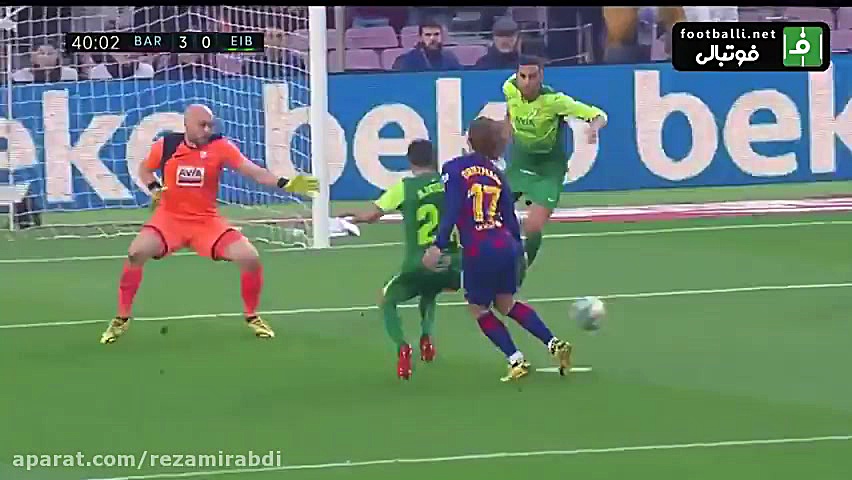 گل سوم بارسلونا به ایبار(هتریک...