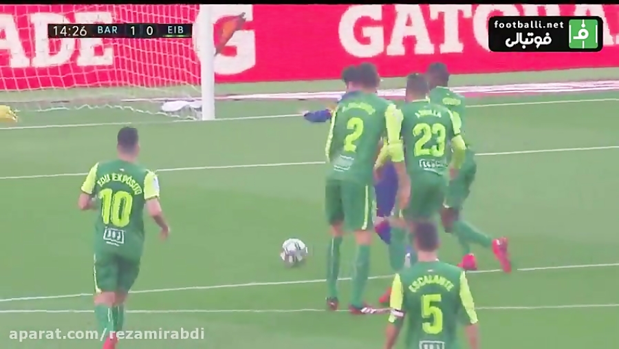 خلاصه بازی بارسلونا ۵ ۰ ایبار...