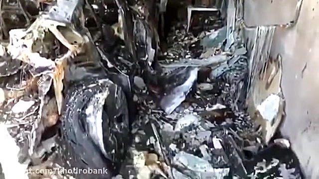 اولین پورشه تایکان آتش گرفت