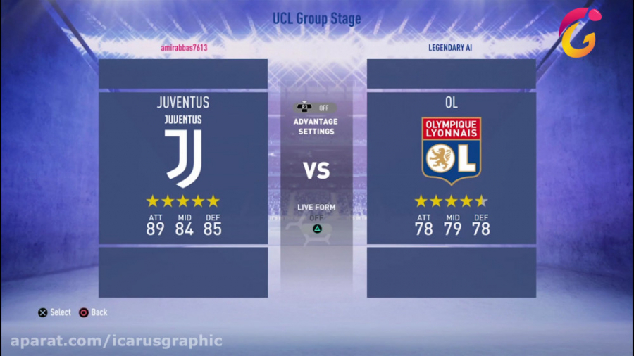 بازی یوونتوس با لیون در مرحله...