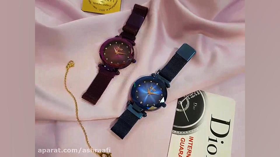 ساعت زنانه دیور با رنگ بنفش و...