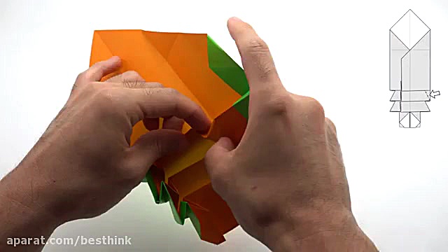 آموزش اوریگامی ساخت، درخت سبز