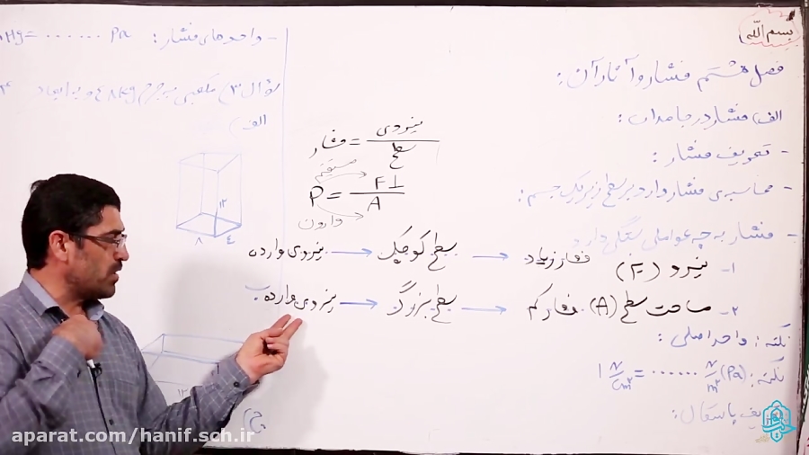 علوم پایه نهم  فشار