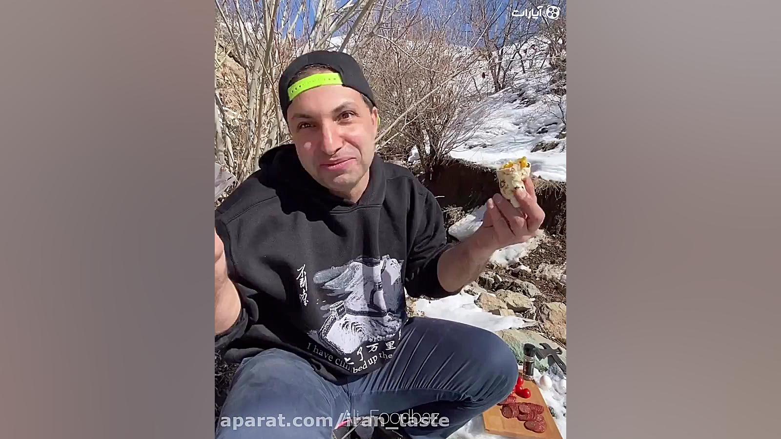 آشپزی در طبیعت و سوجوک خوشمزه.