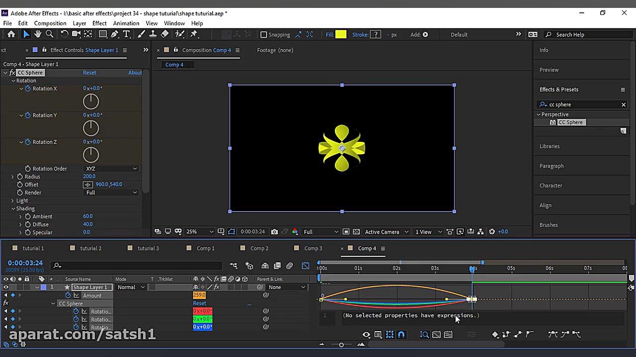 آموزش افتر افکت  cc sphere