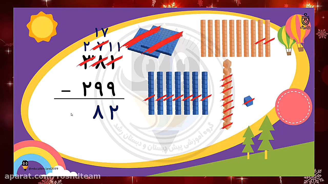 تفریق اعداد سه رقمی به روش انت...