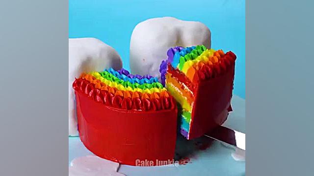 ایده های تزیین کیک رنگین کمانی...