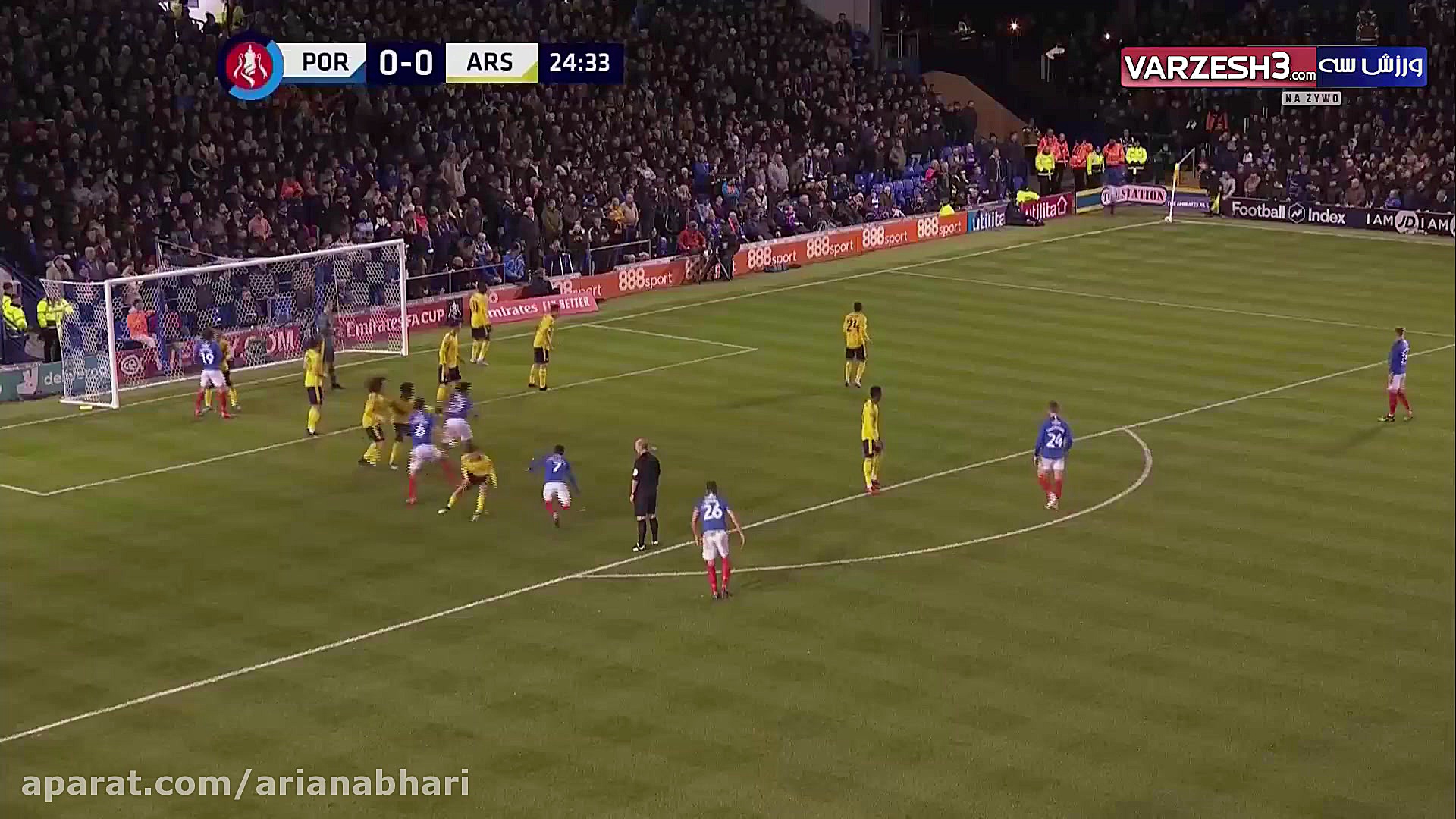 خلاصه بازی پورتموث  آرسنال