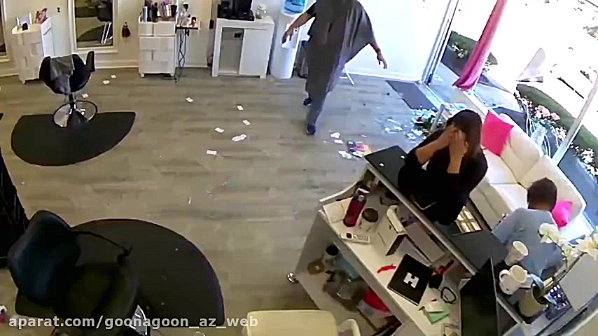 حمله گوزن به آرایشگاه و شکستن...