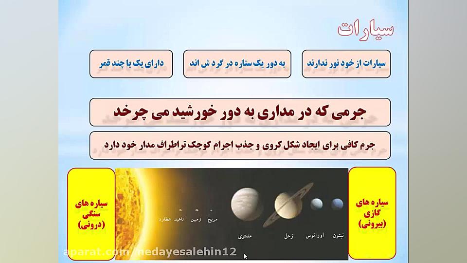 علوم نهم فصل دهم نگاهی به فضا