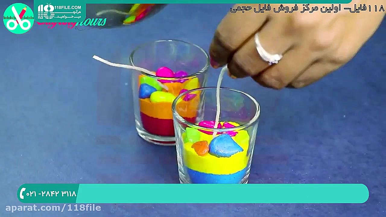 آموزش ساخت شمع ژله ای با سنگ ر...