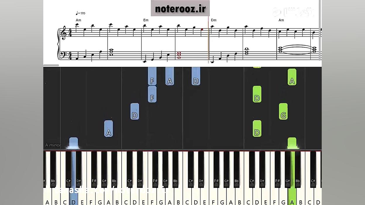 نت پیانو جنون از مهدی احمدوند