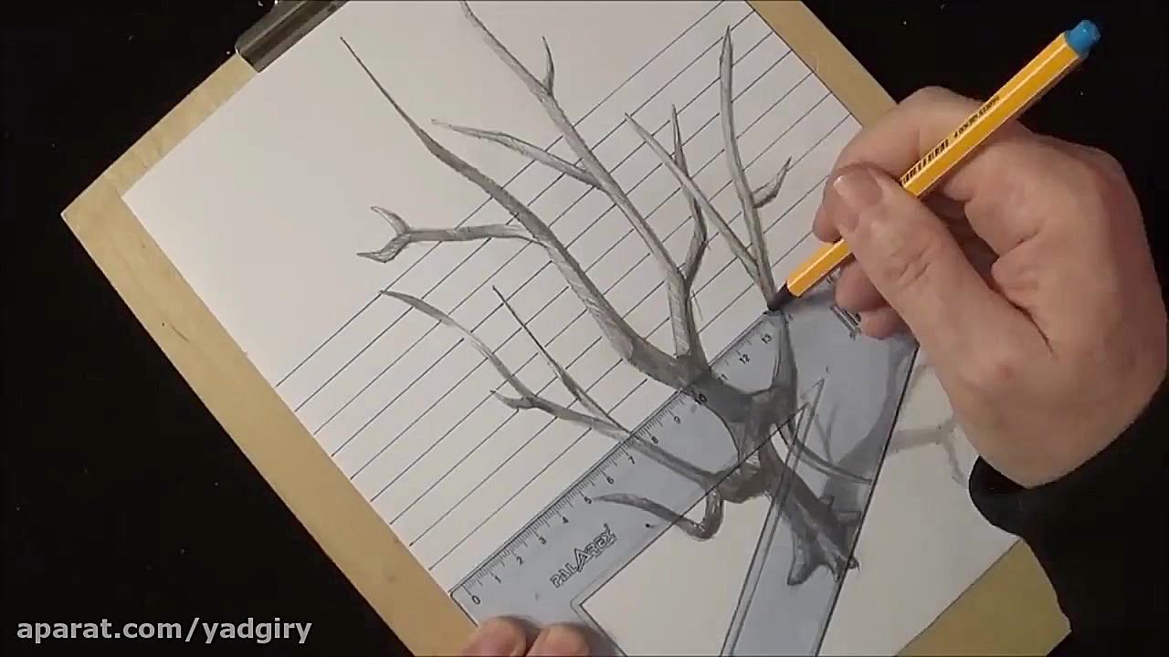 آموزش نقاشی سه بعدی درخت