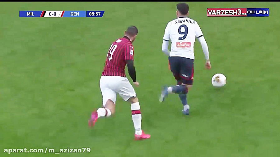خلاصه بازی آث میلان 1  جنوا 2