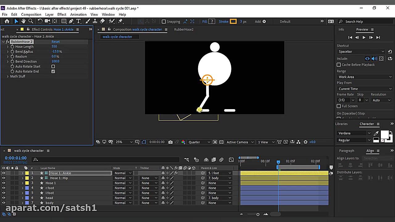 آموزش افتر افکت  راه رفتن کارک...