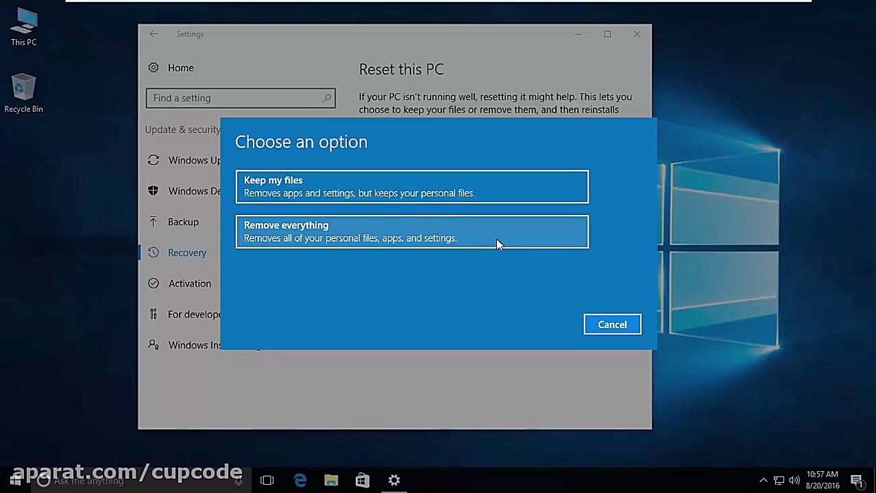 آموزش ریست کردن ویندوز به تنظی...
