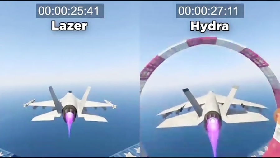 مقایسه دو جت جنگی در GTAV