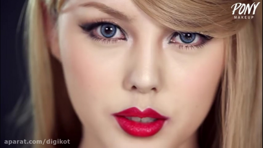 مدل میکاپ گرم و شاد با رژ قرمز...