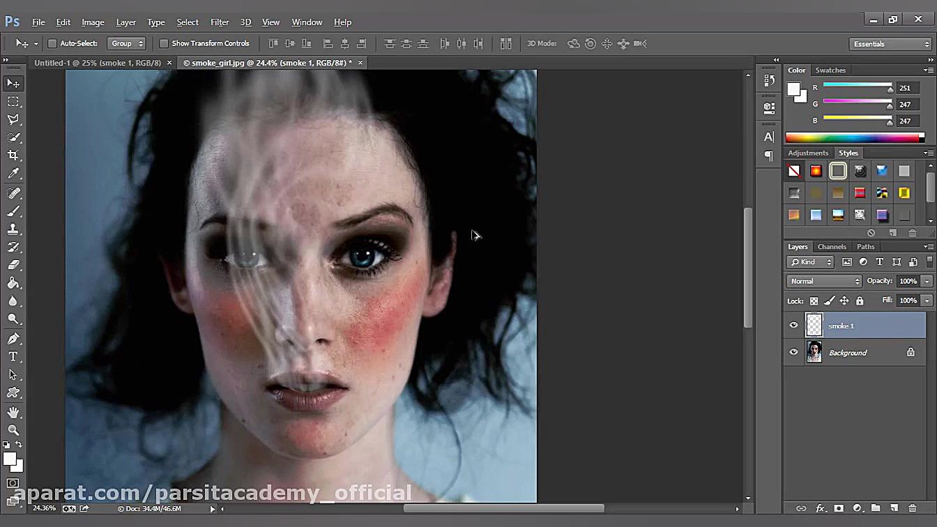 آموزش ایجاد دود در فتوشاپ