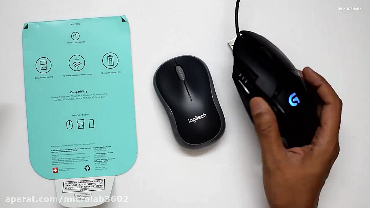 نگاه نزدیک به موس Logitech M18...