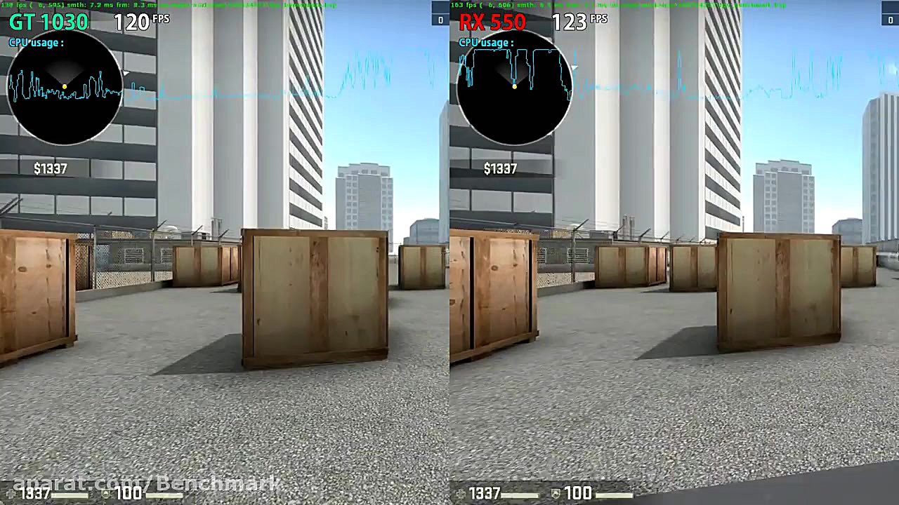 GT 1030 vs RX 550 CS:GO Benchm...