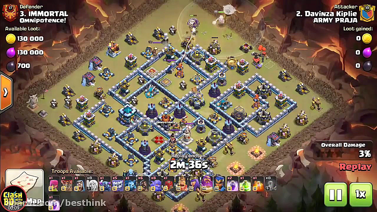 کلش اف کلنز اتک وار 3 ستاره با...