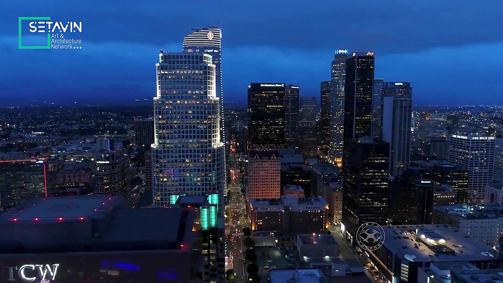 منظر شب شهر لس آنجلس ( Los Ang...