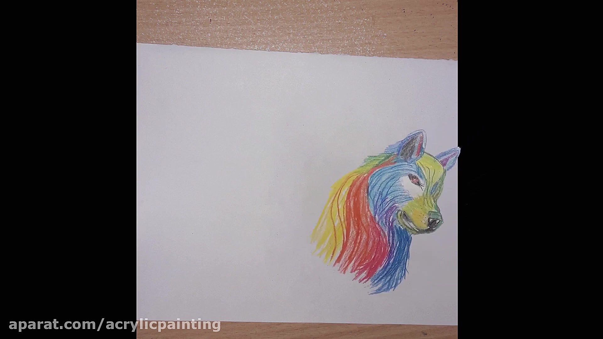نقاشی گرگ رنگارنگ
