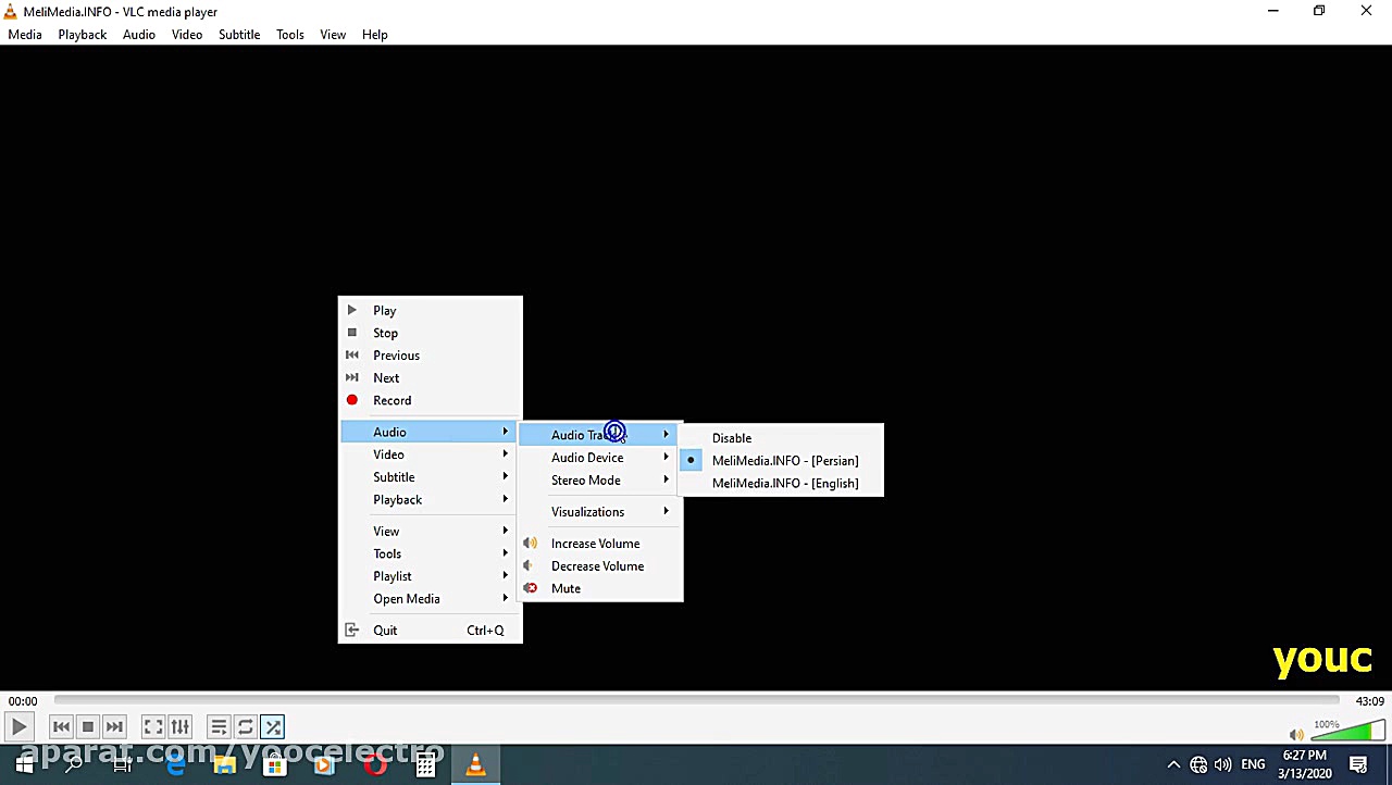 تغییر زبان ورودی فیلم وسریال د...