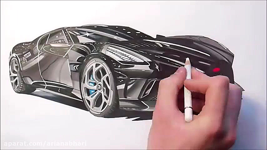 تایم لپس نقاشی بوگاتی شیرون