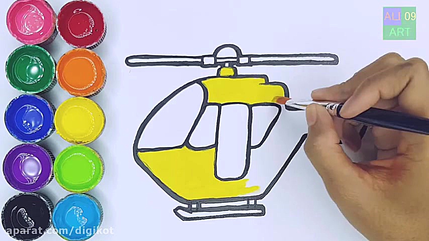 آموزش نقاشی به کودکان  بالگرد