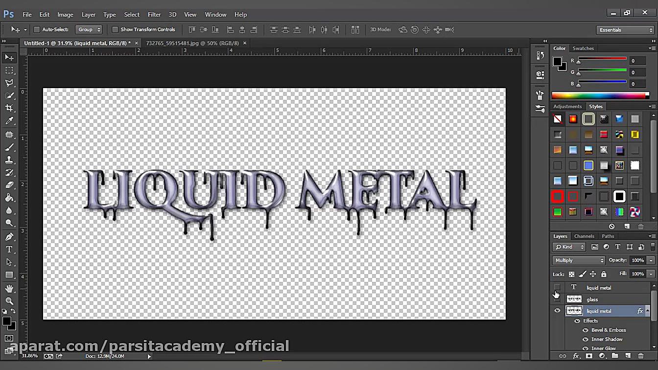 افکت فلز ذوب شده در فتوشاپ