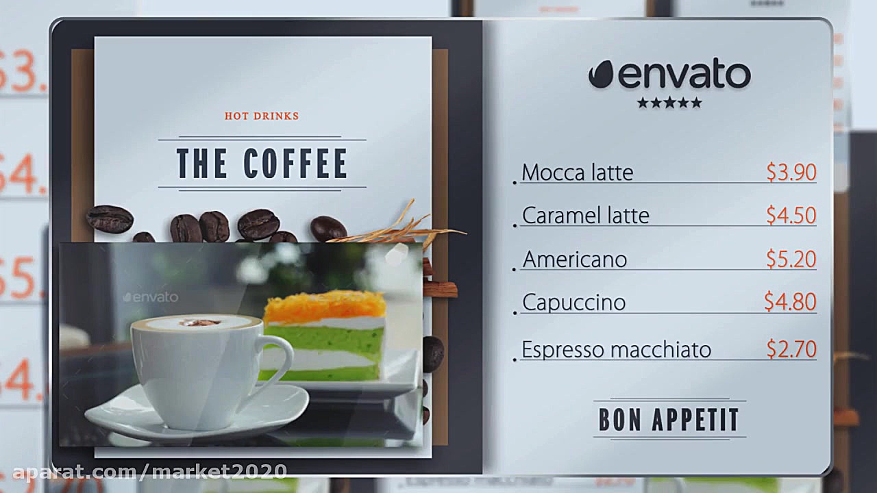 پروژه افترافکت ارائه منو رستور...