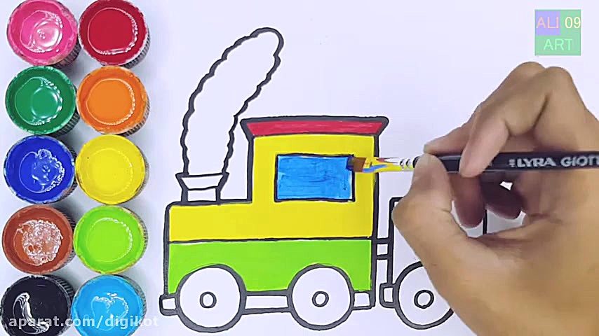 آموزش نقاشی به کودکان  قطار