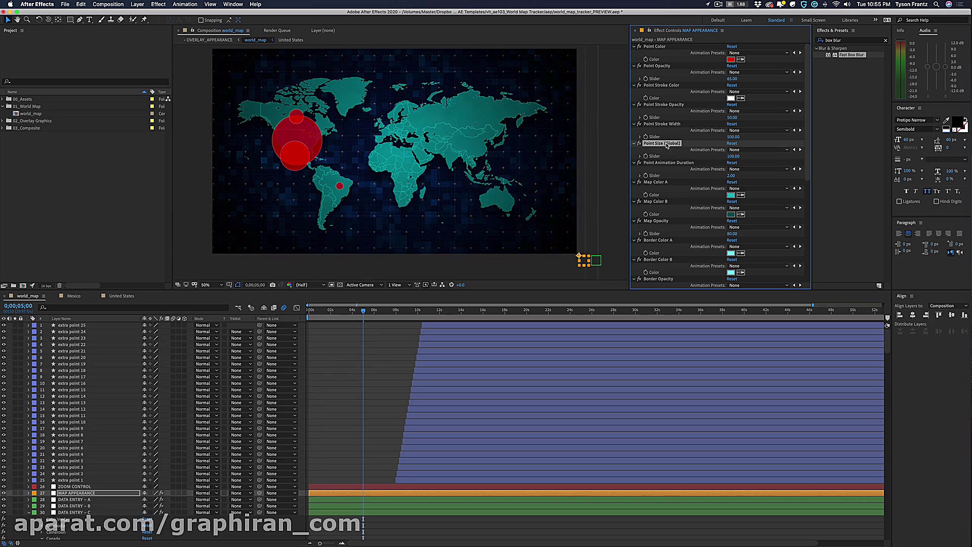 آموزش پروژه افترافکت World Map...